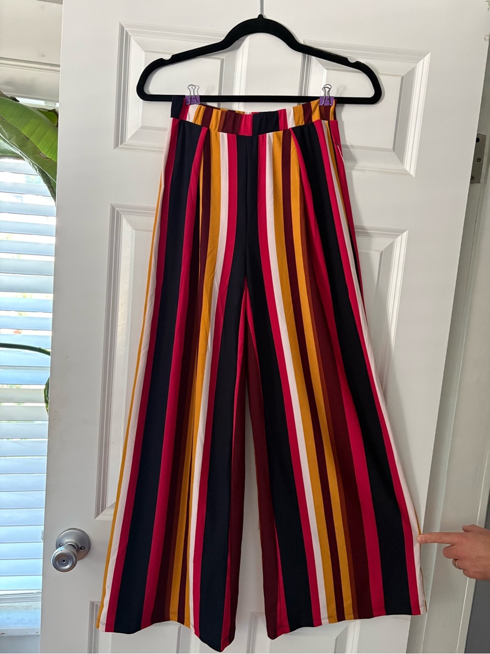 Philosophy Multicolor Vertical Stripe Wide-Leg Pants
